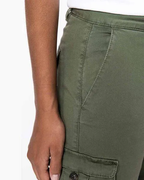 YTWOO YTWOO Nachhaltige Cargohose für Damen aus Bio-Baumwolle und Elasthan für Komfort und Stil, Khaki, – Produktbild 3 von 4