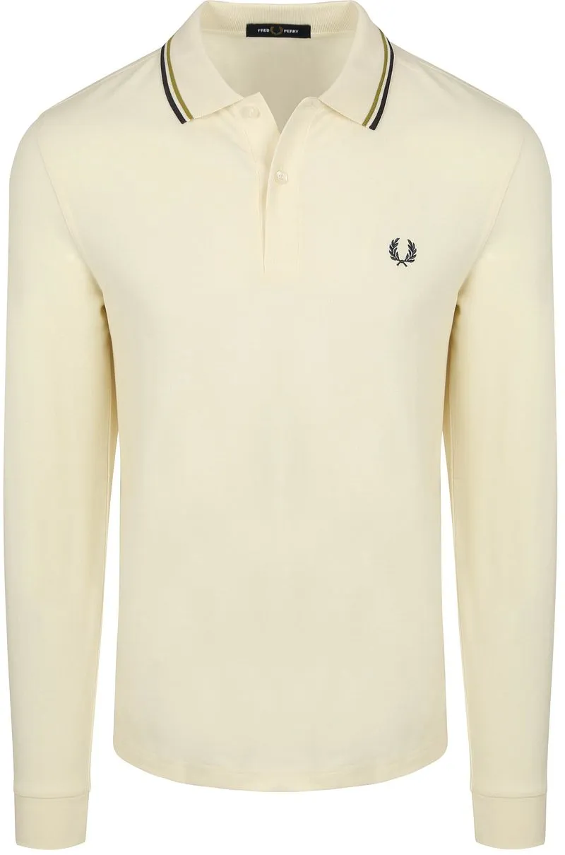 Fred Perry Fred Perry Langarm-Poloshirt Ecru 46A - Größe M, Wollweiß, – Produktbild 1 von 3