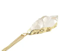 Crystal and Sage Crystal and Sage Bergkristall Halskette mit Kristalldruse vergoldet und versilbert – Produktbild 1 von 1