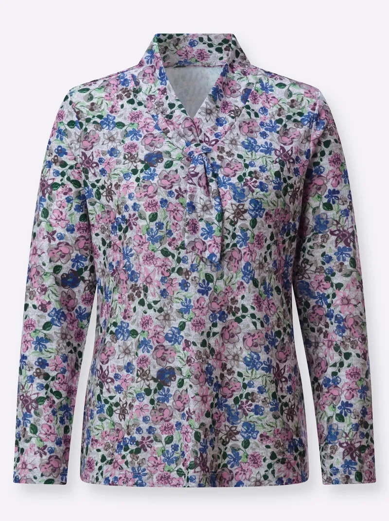 Witt Winter-Shirt, Hellgrau-orchidee-bedruckt, – Produktbild 2 von 2