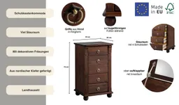 OTTO home Schubkastenkommode Tessin, Schminkkommode mit Spiegel, aus massiver Kiefer, FSC®-zertifiziert – Produktbild 1 von 1