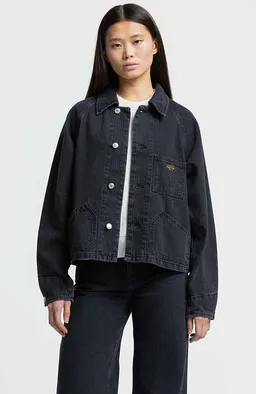 Kings Of Indigo Kings of Indigo Damen vegan Jacke Jeena Stripe Washed Schwarz – Produktbild 1 von 1