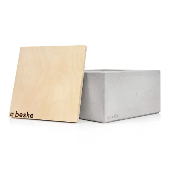 beske Betonfeuer® Beske-Manufaktur ´Kula´ 20x20x11 Dauerdocht Kerzenwachsrecycling – Produktbild 4 von 4
