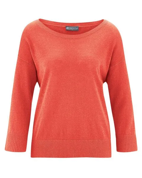 HempAge HempAge Leichter Pullover Hanf/Biobaumwolle, Crab (orange), – Produktbild 1 von 4