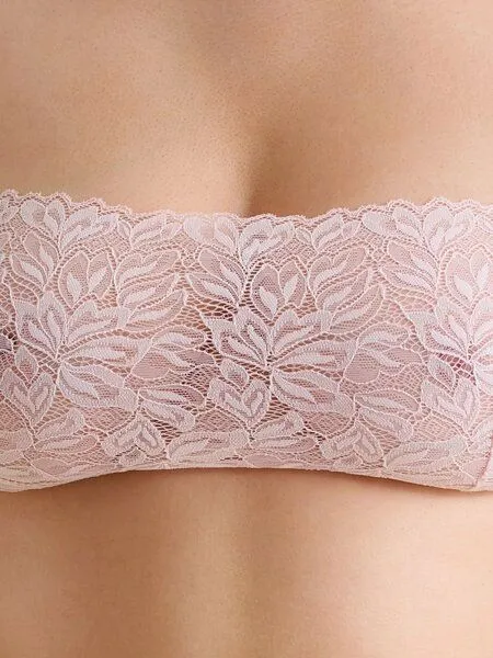 erlich textil erlich textil Dreamy Lace Bandeau Bralette mit Spitze aus recyceltem Polyamid, made in Europe, Magnolie, – Produktbild 6 von 7