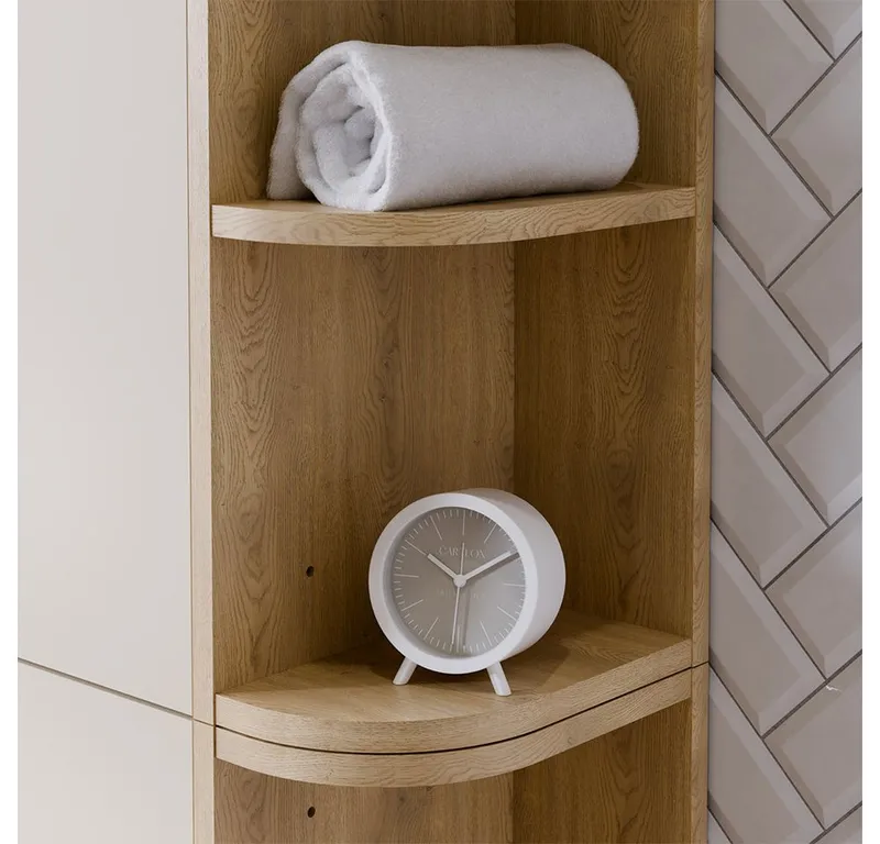 Lomadox Hängeschrank DURANGO-56 90 cm breit in Eiche und kaschmit, 2 Türen, 6 Fächer, Braun, – Produktbild 2 von 4