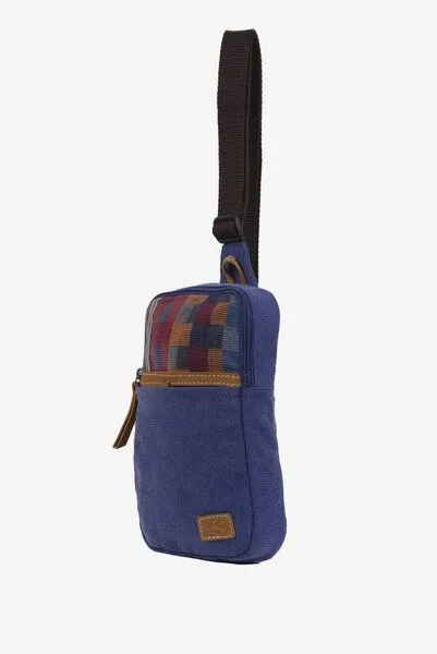 Dragolina Dragolina Crossbody Tablettasche Faun W. mit Webstoff der Pwo Karen, Azurblau karo (blau), – Produktbild 2 von 4