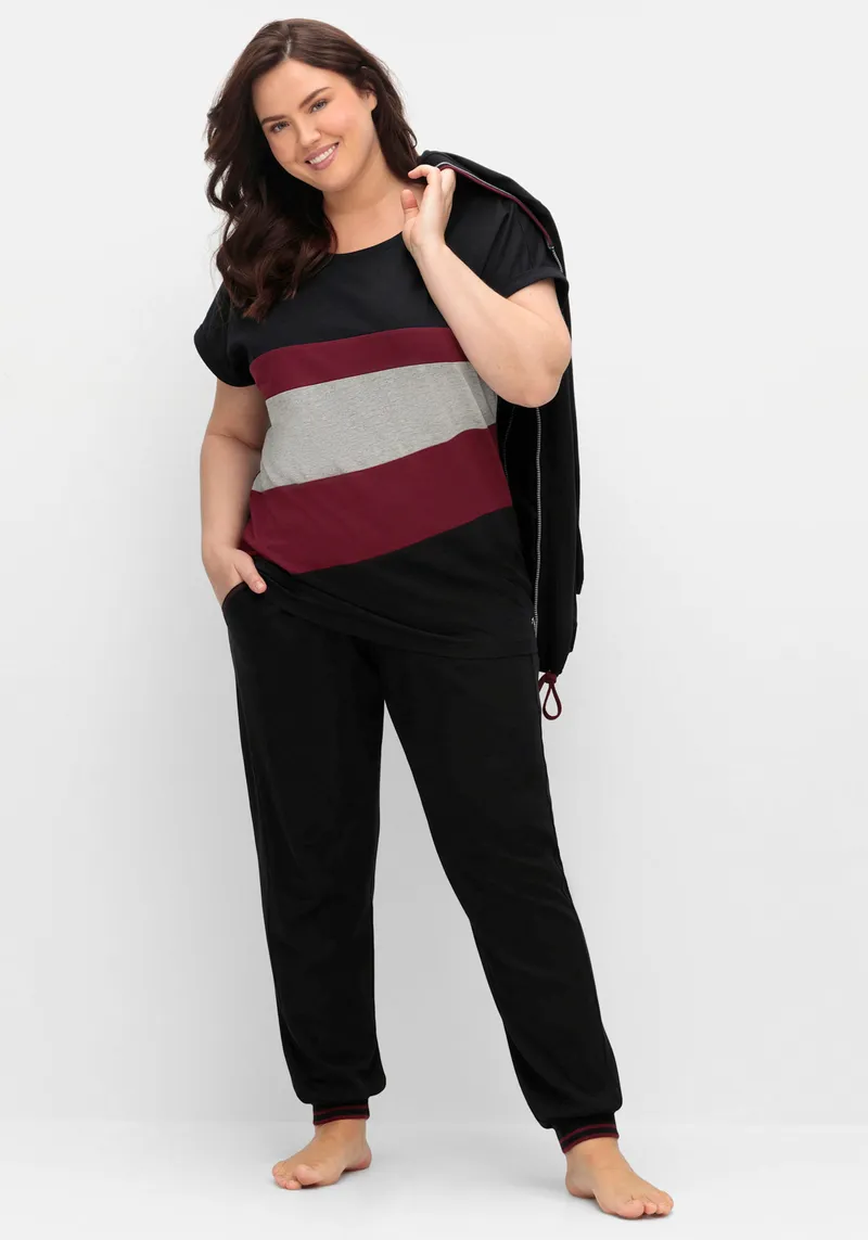 sheego Oversize-Shirt schwarz, Schwarz, – Produktbild 3 von 3