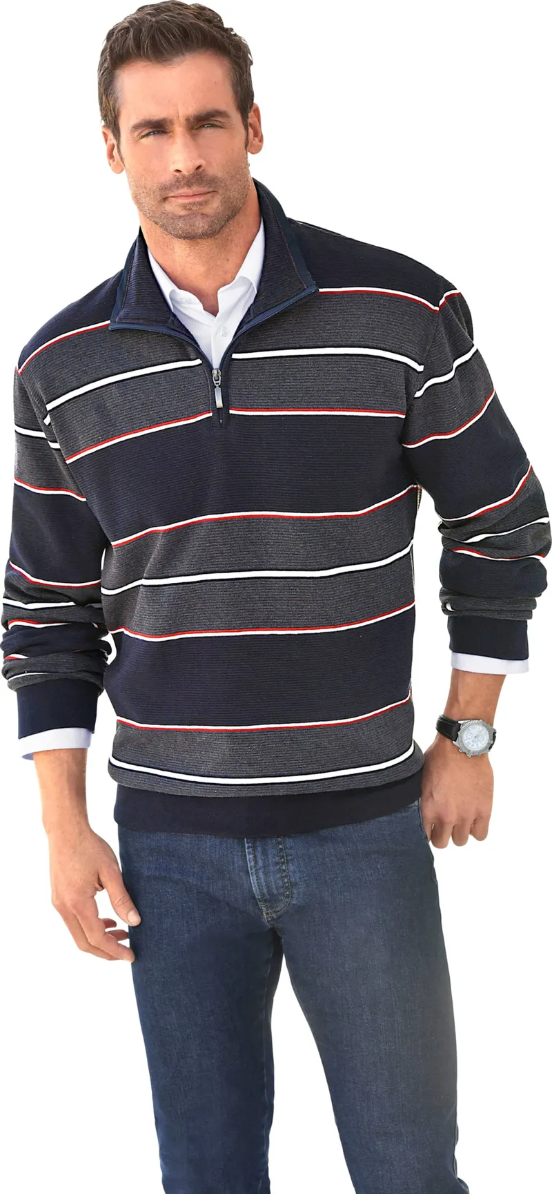 marco donati Sweatshirt marine, Marine, – Produktbild 2 von 3