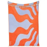 KLEKKS Wolldecke "KLEKKS" aus 100% Wolle (mulesingfrei), Klekks no. 13 (blau/orange), – Produktbild 1 von 1