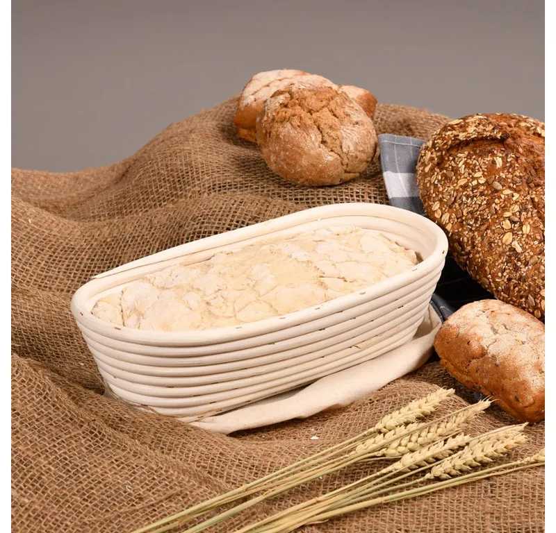 Kesper Kesper Gärkörbchen aus Rattan mit herausnehmbarem Textilfutter, oval, 28 x 15 cm – Produktbild 4 von 4