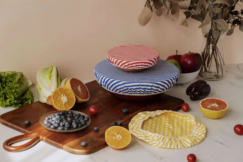 nuts innovations nuts innovations Schüsselabdeckung Textil 3er Set Streifen und Punkte – Produktbild 1 von 1