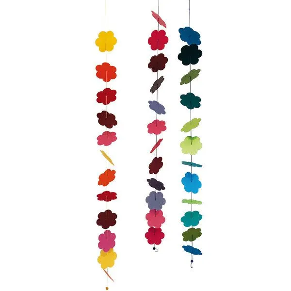 Sundara Sundara Deko-Girlande FLOWER RAIN aus handgeschöpftem Baumwollpapier, Rot, – Produktbild 1 von 3