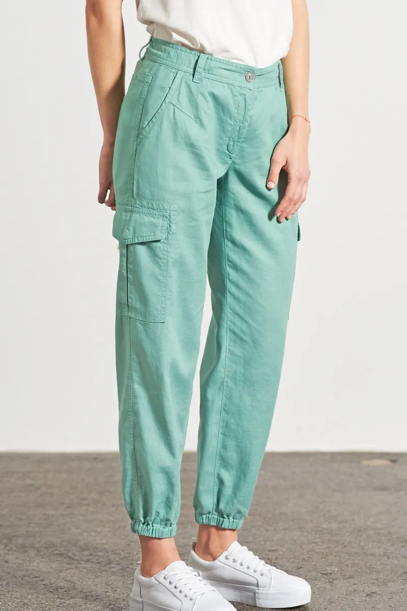 HempAge Hempage Damen vegan Sportliche Cargohose In Salbeigrün, Grün, – Produktbild 2 von 2