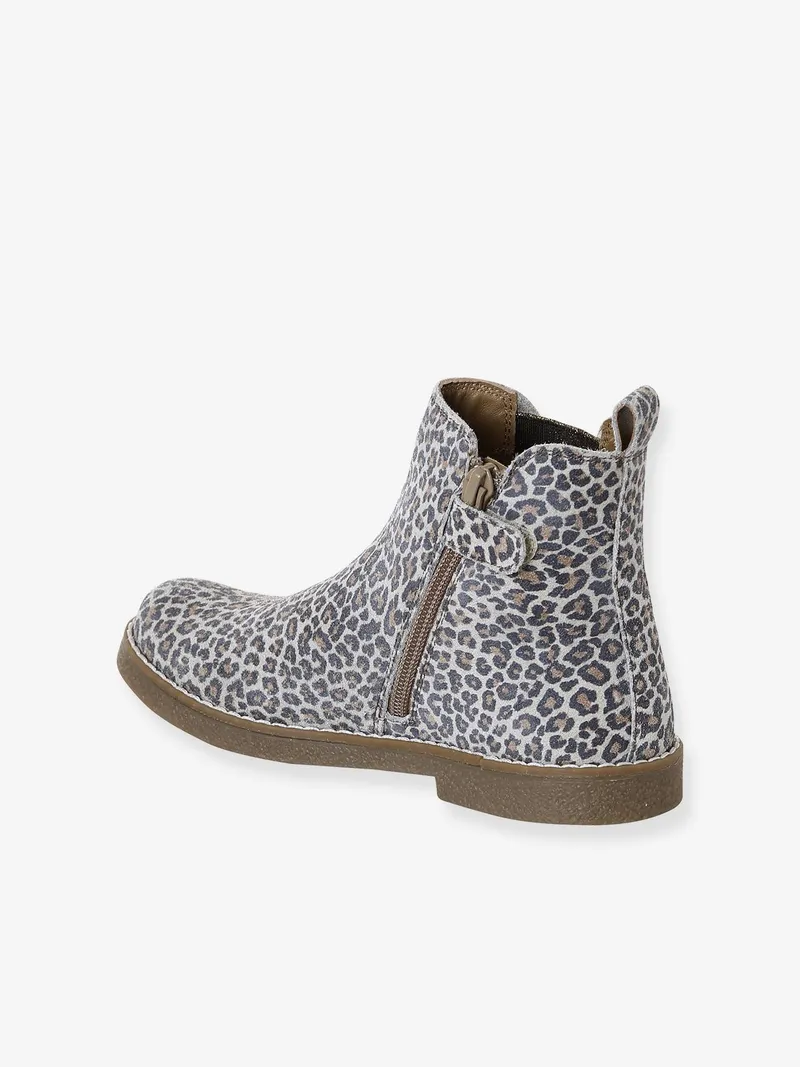 Vertbaudet Vertbaudet Mädchen Boots mit Reißverschluss, Beige leo, – Produktbild 4 von 4