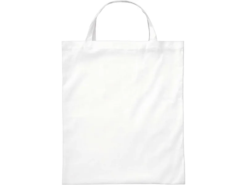 Tasche mit kurzen Henkel aus recycelten PET-Flaschen, weiß, 38x42cm – Produktbild 1 von 1