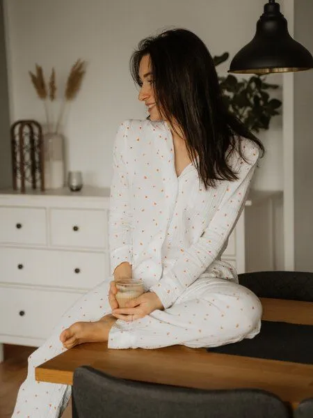 Hutch&Putch Hutch&Putch Musselin Pyjama Set 2-teilig Langarm Damen, Little love, – Produktbild 4 von 4