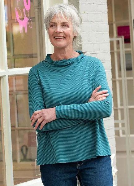 Heidekönigin Heidekönigin Rollkragenshirt Ringel, Atlantik, – Produktbild 1 von 3