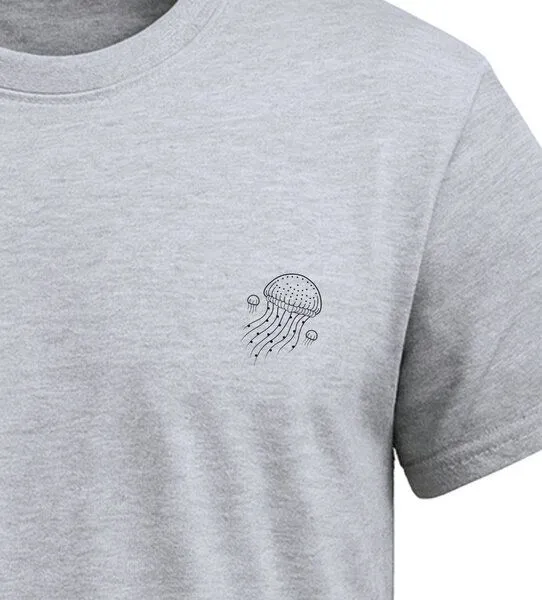 vis wear vis wear Qualle Familie - Organic Shirt, Grau, – Produktbild 1 von 3