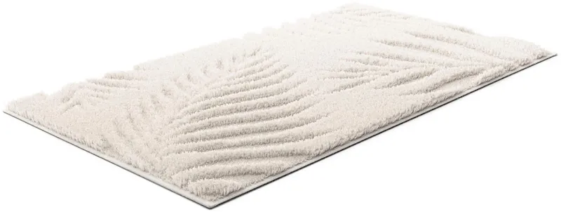 Grund Grund Badematte Ferya, Höhe 20 mm, rutschhemmend beschichtet, fußbodenheizungsgeeignet, Polyester, rechteckig, Dezentes Blattmuster mit Hoch-Tief-Struktur, 5 Jahre Garantie, Beige, – Produktbild 8 von 8
