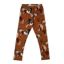 Walkiddy Leggings Braun Pferde-Allover Bio-Baumwolle GOTS – Walkiddy – Produktbild 1 von 1
