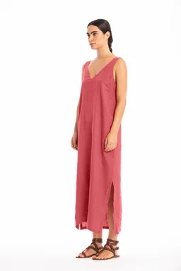 RAVENS VIEW IBIZA RAVENS VIEW IBIZA Damen vegan Kleid Noa Lehm Rot – Produktbild 1 von 1