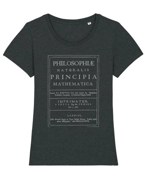 UNIPOLAR UNIPOLAR Physik T-Shirt | Principia Mathematica, Heather black denim, – Produktbild 2 von 3