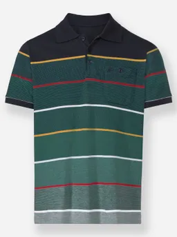 marco donati Kurzarmshirt marine-grün-gestreift – Produktbild 1 von 1
