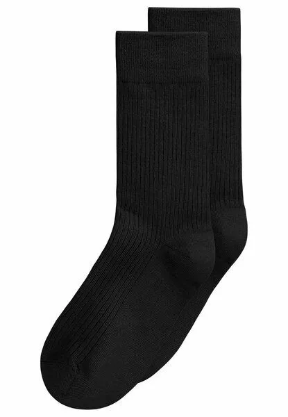 MELA MELA Gerippte Socken 2 Paare aus 100% Bio-Baumwolle, Schwarz, – Produktbild 1 von 1
