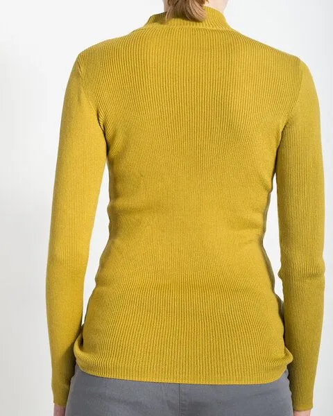 Alma & Lovis Alma & Lovis Rollkragen-Pullover aus Bio-Baumwolle | Rolli, Sulfur (gelb), – Produktbild 4 von 4