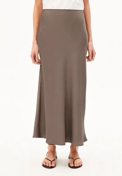 ARMEDANGELS ARMEDANGELS LENOVAA SATIN Damen Webrock aus Naia Renew Mix, Walnut cream, – Produktbild 1 von 4