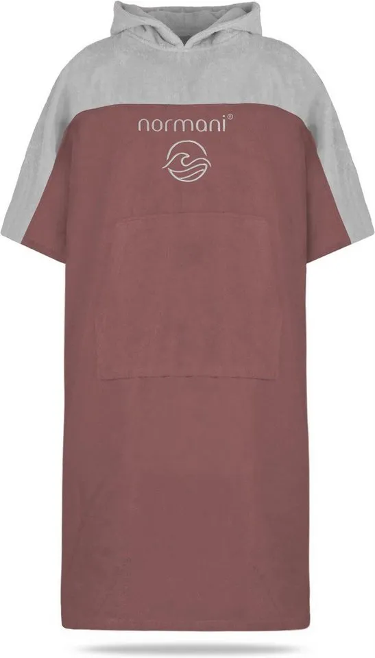 normani Badeponcho Damen Surfer Poncho Kuta, Bio-Baumwolle, Kapuze, Schlupf, Badeponcho aus 100 % saugstarker Bio-Baumwolle, Rosa, – Produktbild 5 von 5