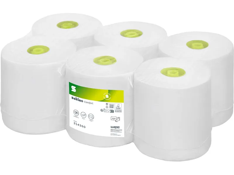 Satino Satino System-Handtuchrolle "Comfort" Tissue 2-lagig, 6 Rollen, 150 m – Produktbild 1 von 1