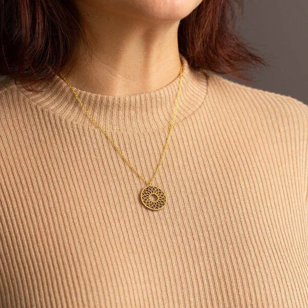 feinformart feinformart Kette mit Holzanhänger 'Spirit', Senfgelb (gelb), – Produktbild 3 von 5