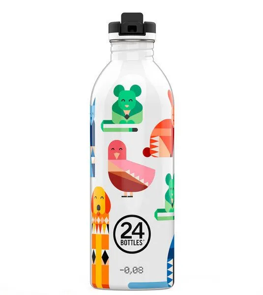 24bottles 24bottles 0,5l Kids Edelstahl Trinkflasche mit Sportverschluss, Grey, – Produktbild 4 von 8