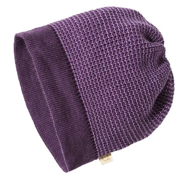 Disana Disana Beanie Mütze Schurwolle kbT-Merinowolle, Aubergine-flieder, – Produktbild 1 von 3