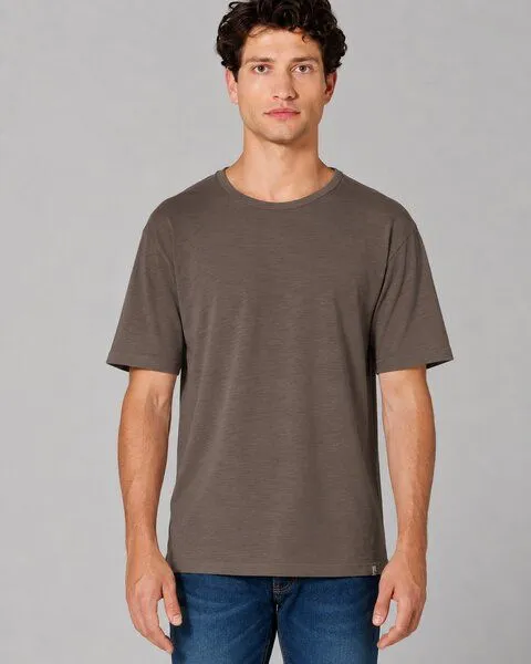HempAge HempAge Slub Jersey T-Shirt Herren Hanf/Biobaumwolle, Dust(braun), – Produktbild 1 von 4