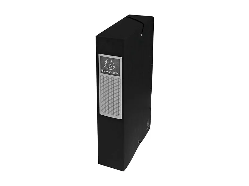 Exacompta 8 Exacompta Archivboxen, Colorspan-Karton, 600 g/m², DIN A4, Gummizug, RB 60 mm, schwarz – Produktbild 1 von 1