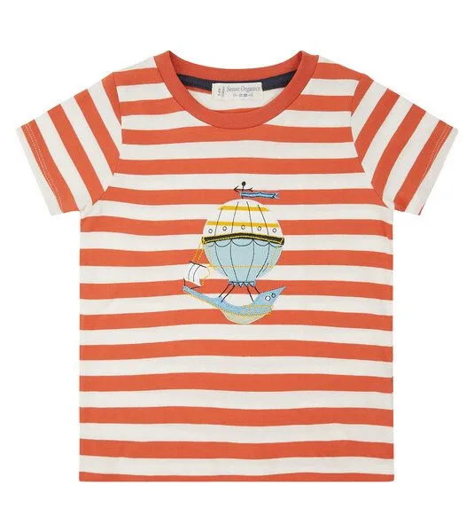 Sense Organics & friends in cooperation with GARY MASH Sense Organics & friends in cooperation with GARY MASH Orange gestreiftes Shirt mit Ballon, Orange, – Produktbild 1 von 2
