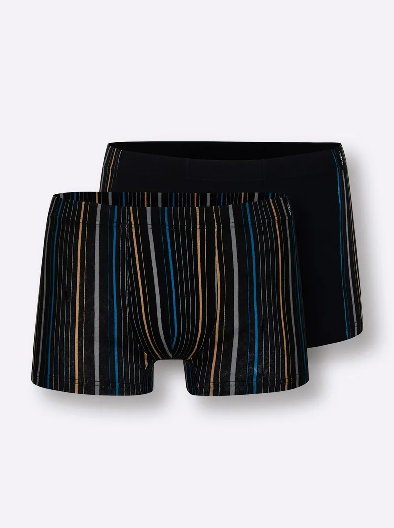 wäschepur men Pants schwarz + schwarz-gestreift, Schwarz + schwarz-gestreift, – Produktbild 1 von 2