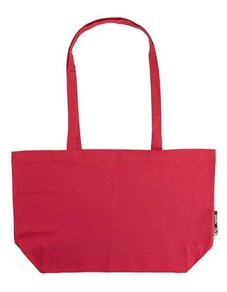 Neutral Neutral Baumwolltasche Einkaufstasche Shopper Breit Lange Henkel, Rot, – Produktbild 2 von 4