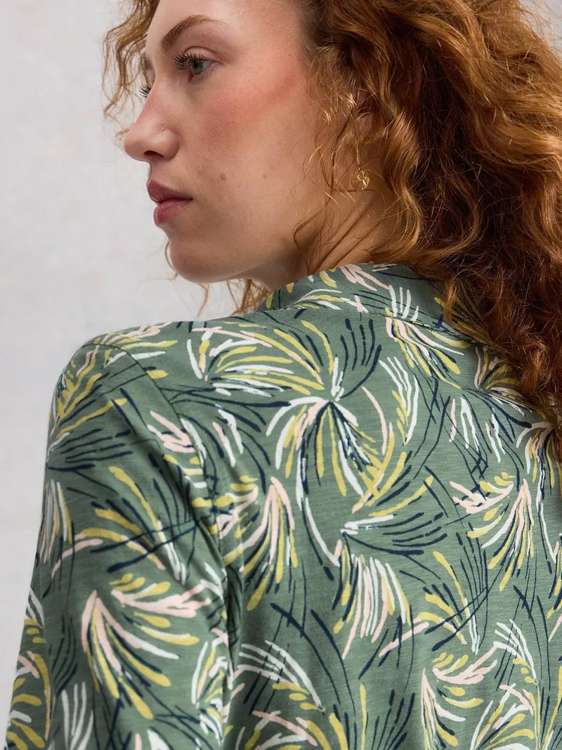 White Stuff Jerseybluse Annie - 38, Grün print, – Produktbild 1 von 4