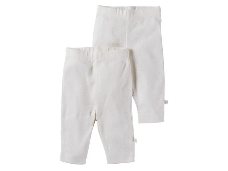 HANS NATUR Baby und Kinder Leggings Bio-Baumwolle 2er Set off white Gr. 74/80, Weiß, – Produktbild 1 von 2