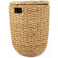 El Puente El Puente Stabiler Wäschekorb mit Deckel "Hogla" | Fair Trade & Handmade aus Bangladesch – Produktbild 1 von 1