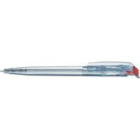 uma uma Kugelschreiber 'recycled PET-Pen' transparent mit buntem Clip, rot – Produktbild 1 von 1