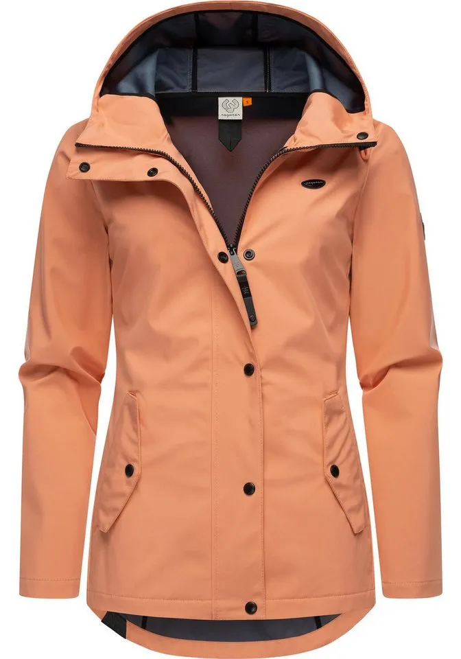 ragwear ragwear Softshelljacke Margge Shell wasserdichte Damen Übergangsjacke mit großer Kapuze, Orange, – Produktbild 5 von 5