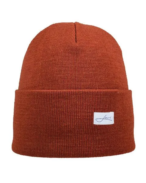 Lou-i Lou-i Mütze mit Umschlag Merinowolle Beanie, Rostrot, – Produktbild 1 von 3