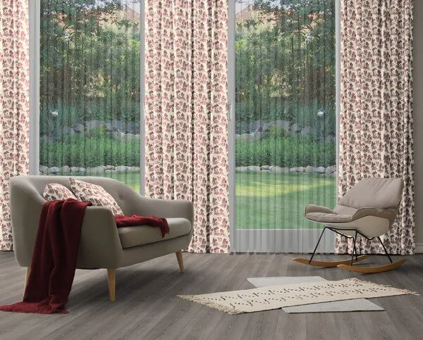 Nature by Adam Nature by Adam Vorhang aus 100% Bio-Baumwolle - Made in Germany - Good Old Days, Dunkelrot, – Produktbild 7 von 7