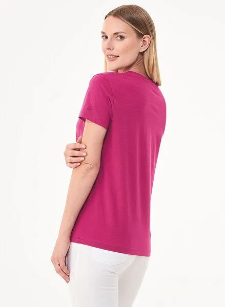 ORGANICATION ORGANICATION T-Shirt aus Bio-Baumwolle mit Stickerei, Pink(raspberry pink), – Produktbild 4 von 4