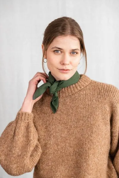 Jyoti - Fair Works Jyoti - Fair Works Baumwoll Bandana Dupatti, Olive, – Produktbild 1 von 1